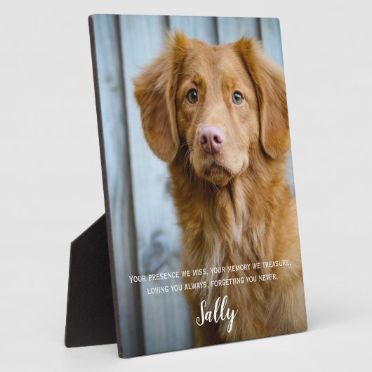 犬のメモリアルギフト – ペット損失記念悔やみや弔慰 フォトプラーク (側面)