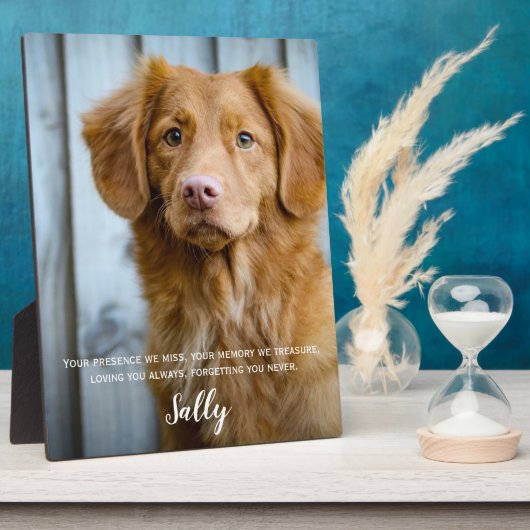 犬のメモリアルギフト – ペット損失記念悔やみや弔慰 フォトプラーク (側面)