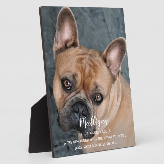 犬のメモリアルギフト – ペット損失記念悔やみや弔慰 – 犬の家族 フォトプラーク (側面)
