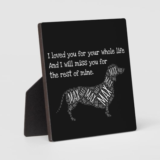 犬のメモリアルサインパーソナライズされた- Dog Dachshund Pl フォトプラーク (正面)