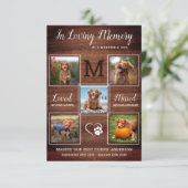 犬のメモリアルペットロスのパーソナライズ5写真悔やみや弔慰 サンキューカード (スタンド正面)