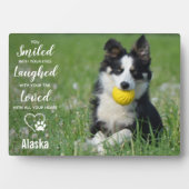 犬のメモリアルペットロストギフト – ペット悔やみや弔慰記念 フォトプラーク (正面)