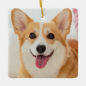 犬のメモリアルペットロスパーソナライズされた悔やみや弔慰写真 セラミックオーナメント (正面)