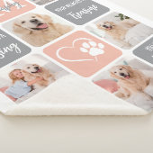 犬のメモリアルペットロスモダンカラーフォトコラージュ シェルパブランケット (3/4)