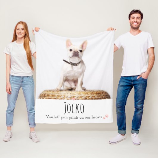 犬のメモリアルペットロス記念の写真パーソナライズされた フリースブランケット (インサイチュ)