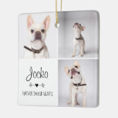 犬のメモリアルペットロス記念フォトコラージュ セラミックオーナメント (左)
