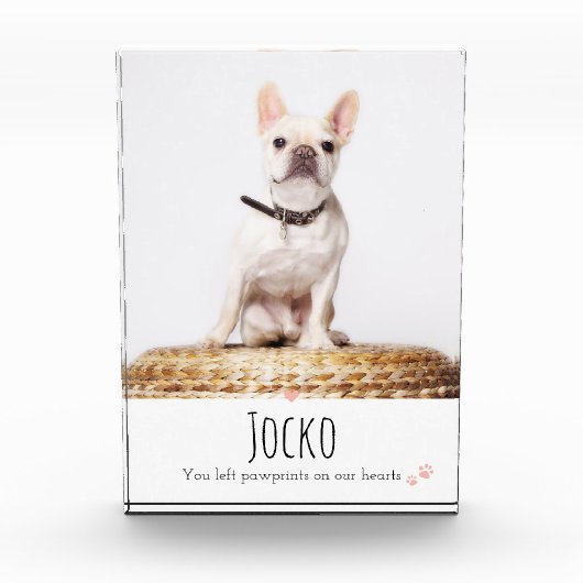 犬のメモリアルペットロス記念フォトフォトカスタム フォトブロック (正面)