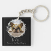 犬のメモリアルペットロス記念Keepsake 2枚の写真リース キーホルダー (裏面)