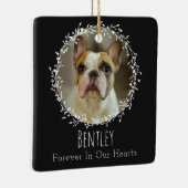 犬のメモリアルペットロス記念Keepsake 2枚の写真リース セラミックオーナメント (右)