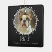 犬のメモリアルペットロス記念Keepsake 2枚の写真リース セラミックオーナメント (左)