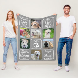 犬のメモリアルペットロス7写真引用文あなたの色 フリースブランケット