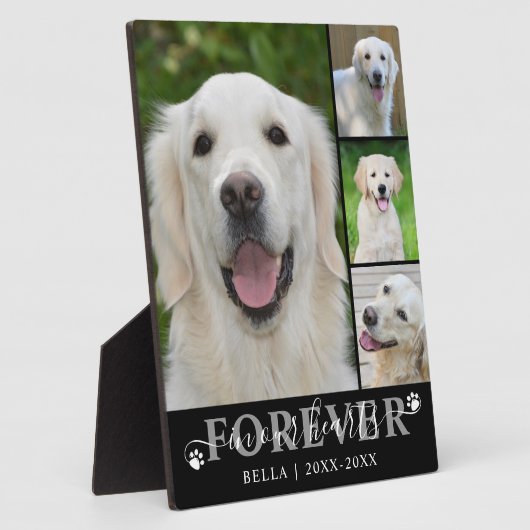 犬のメモリアル4写真の永遠の私たちのハート フォトプラーク (側面)