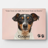 犬のメモリアル - ペットの死を悼む - 犬の追悼 フォトプラーク (正面)