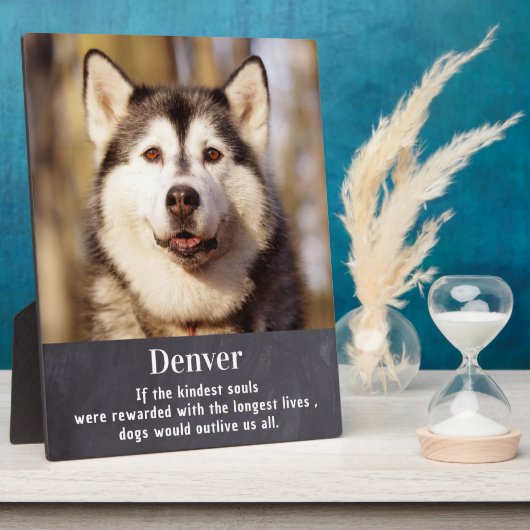 犬のメモリアル – ペットの紛失悔やみや弔慰-カスタム写真 フォトプラーク (側面)