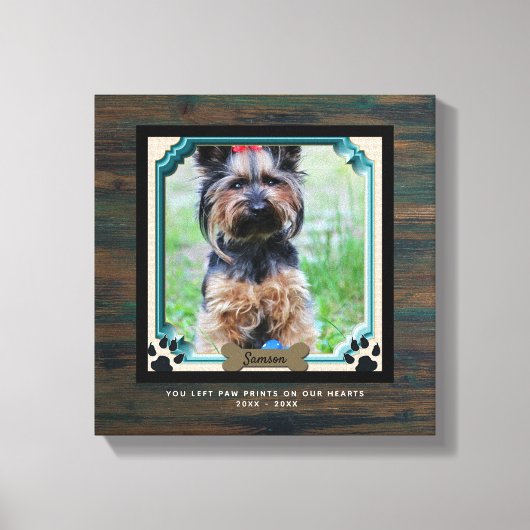 犬のメモリアルPHOTOキャンバスポープリント私たちのハート キャンバスプリント (正面)