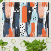 犬のモダン抽象芸術パターン キッチンタオル (折り畳み)