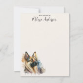 犬のモダン水彩動物ドイツの羊飼い ノートカード (正面)