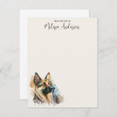 犬のモダン水彩動物ドイツの羊飼い ノートカード (正面/裏面)