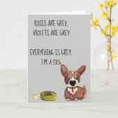 犬のユーモアからのハッピーバースデーアニバーサリー カード (黄色い花)