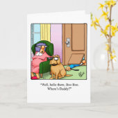 犬のユーモア空白のグリーティングカード カード (黄色い花)