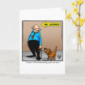 犬のユーモア空白のグリーティングカード カード (黄色い花)