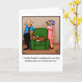 犬のユーモア空白のグリーティングカード カード (黄色い花)