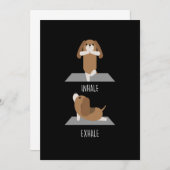 犬のヨガインハレexhale犬の繁殖オーナーパピーギフト 招待状 (正面/裏面)