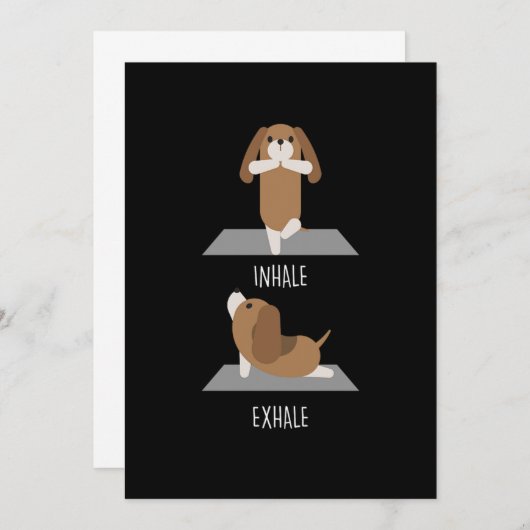 犬のヨガインハレexhale犬の繁殖オーナーパピーギフト 招待状 (正面/裏面)