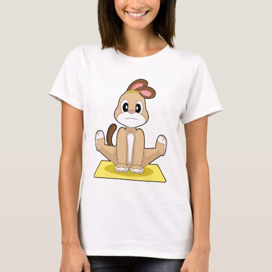 犬のヨガ フィットネス 体操 Tシャツ (正面)