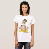 犬のヨガ フィットネス 体操 Tシャツ (正面フル)