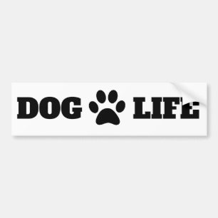 犬のライフポープリントかわいい バンパーステッカー