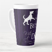 犬のラテマグで生活が良い – 紫 カフェラテマグ (左アングル)