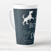 犬のラテマグで生活が良い – 青 カフェラテマグ (左アングル)