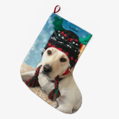 犬のラブラドールペットかわいいフェスティバルクリスマスストッキング ラージクリスマスストッキング (正面 (吊り時))