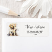 犬のラブラドールリトリエバーカワイパピー差出人住所 ラベル (インサイチュ)