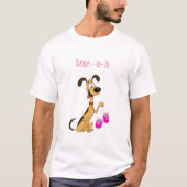 犬のリコ 赤ちゃん 男の子 シャワー パパになる人 Tシャツ (正面)