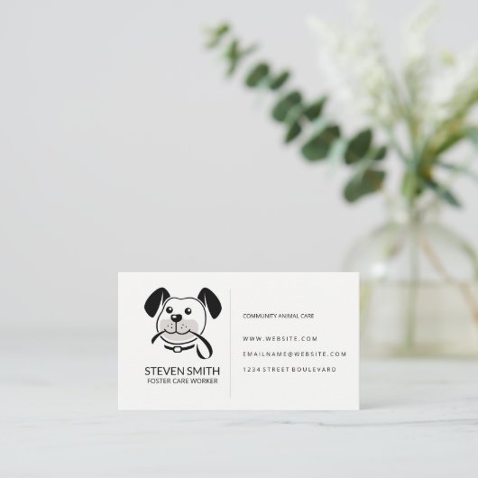 犬のリーシュ保持 | 動物気に 名刺 (スタンド正面)