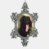 犬のルーク スノーフレークピューターオーナメント (左)