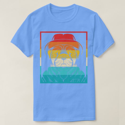 犬のレトロパグ1 Tシャツ (デザイン正面)