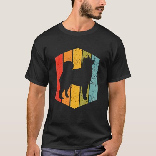 犬のレトロ犬のヴィンテージアラスカンマラムテ Tシャツ (正面)