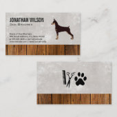 犬のロゴと木のトリムの名刺 名刺 (正面/裏面)