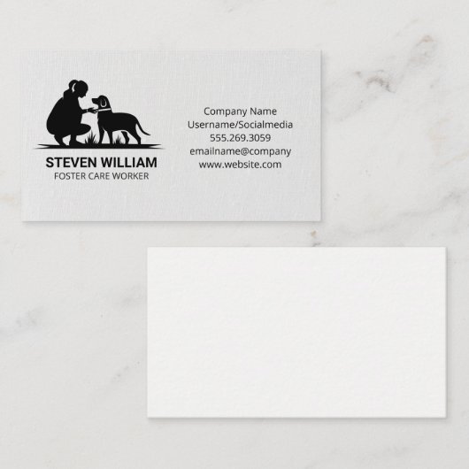 犬のロゴ付き女性 名刺 (正面/裏面)