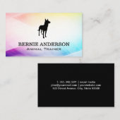 犬のロゴ | カラフル抽象芸術の背景 名刺 (正面/裏面)