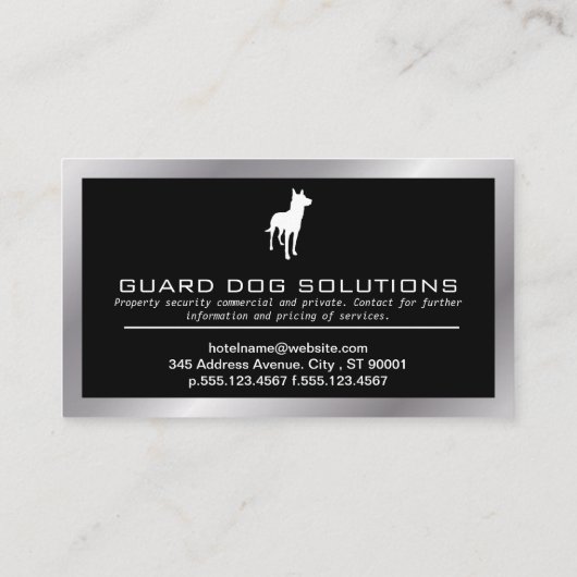 犬のロゴ | 金属縁ど 名刺 (裏面)