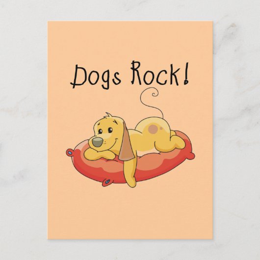 犬のロックTシャツとギフト ポストカード (正面)