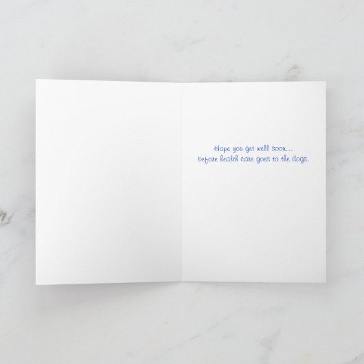 犬のヴィンテージおもしろい写真で元気になるナース カード (内部)