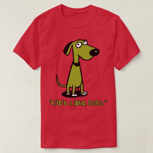 犬のヴィンテージ犬として冗談を言う Tシャツ (デザイン正面)