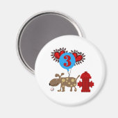 犬の三歳の誕生日 マグネット (正面/裏面)