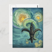 犬の下はがきを持つ星空の夜 ポストカード (正面/裏面)