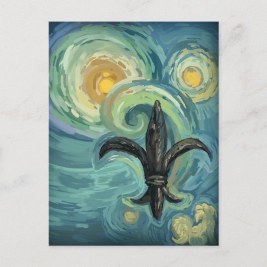 犬の下はがきを持つ星空の夜 ポストカード (正面)